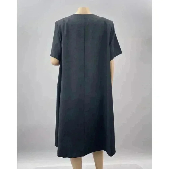 Vintage Brownestone Studio Midi Dress Size 14 Black Button Shift Whimsygoth - Picture 2 of 9